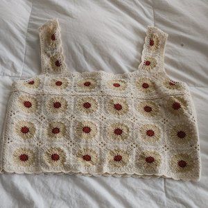 Crocheted Crop Top-Medium